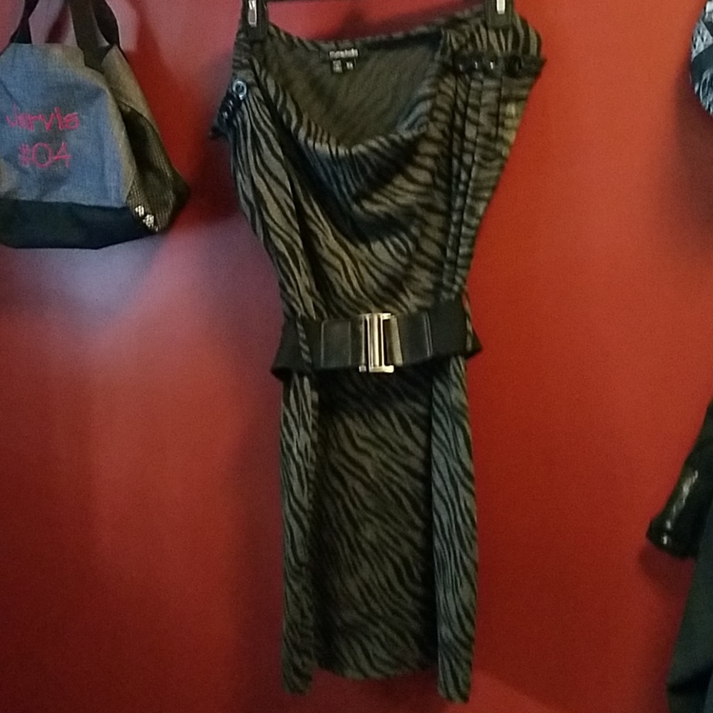 Zebra stripped mini dress